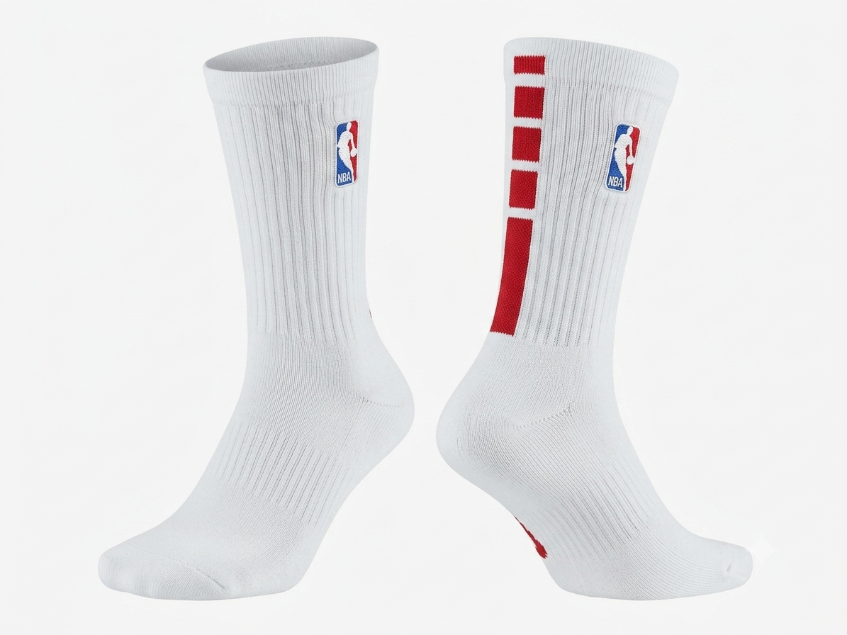 Premium Cotton Crew Socks with Embroidered NBA Logo