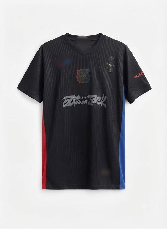 Cactus Jack x Barcelona Black Jersey – Custom Logo Design