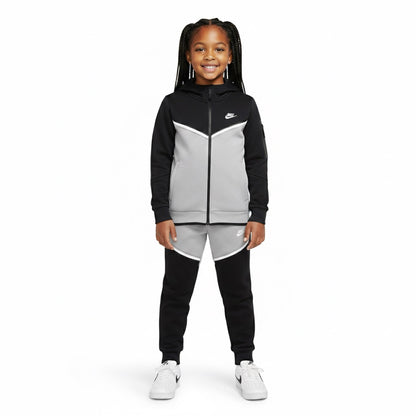 Nike Tech Full Set for Kids – Grey × Black