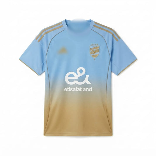 🌊☀ Al Ahly Third Jersey 2025 – اللبني الموج × الأصفر | Mirror Original