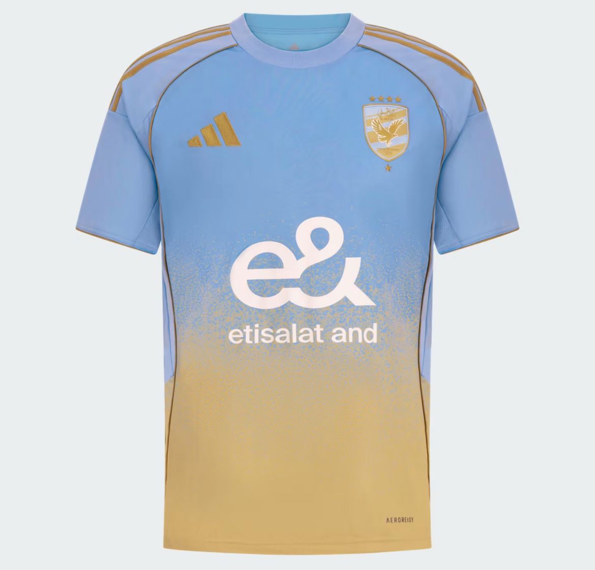 🌊☀ Al Ahly Third Jersey 2025 – اللبني الموج × الأصفر | Mirror Original