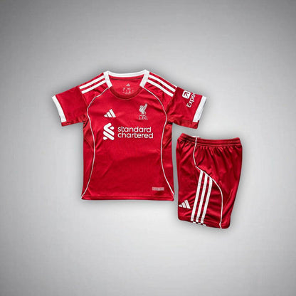 🔴🔴 Liverpool FC Kids Home Kit 25/26 – Mirror Original Quality طقم ليفربول للأطفال موسم 25/26