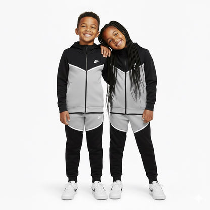 Nike Tech Full Set for Kids – Grey × Black