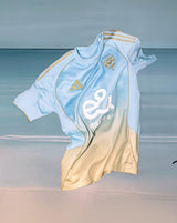 🌊☀ Al Ahly Third Jersey 2025 – اللبني الموج × الأصفر | Mirror Original