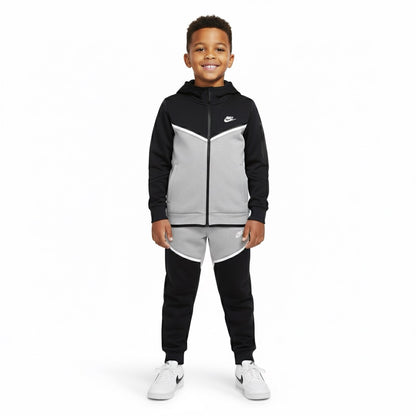 Nike Tech Full Set for Kids – Grey × Black