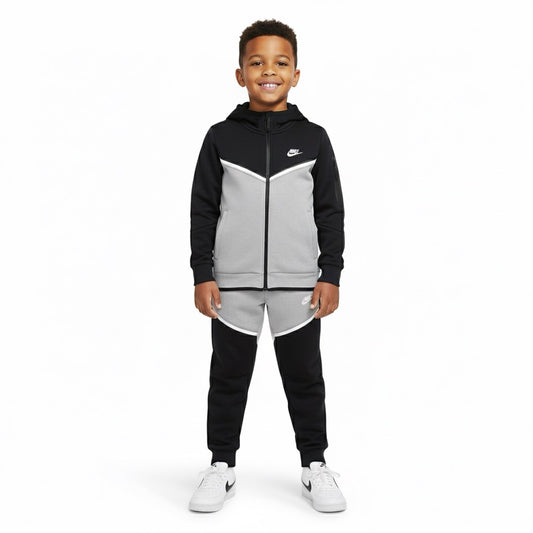 Nike Tech Full Set for Kids – Grey × Black