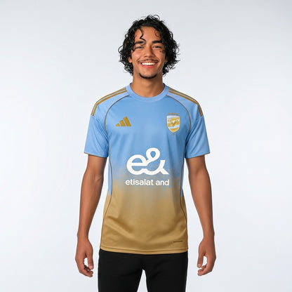 🌊☀ Al Ahly Third Jersey 2025 – اللبني الموج × الأصفر | Mirror Original