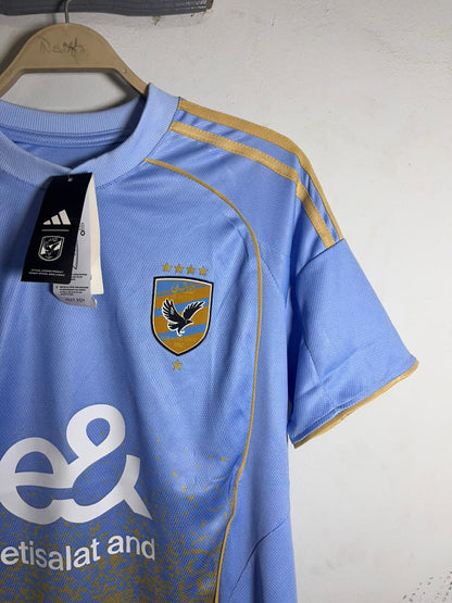 🌊☀ Al Ahly Third Jersey 2025 – اللبني الموج × الأصفر | Mirror Original