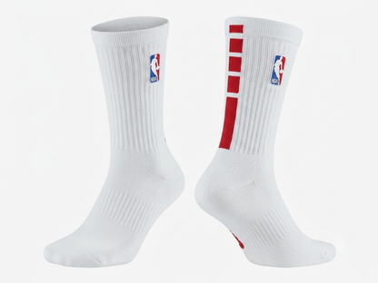 Premium Cotton Crew Socks with Embroidered NBA Logo