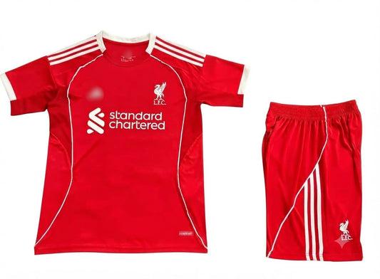 🔴🔴 Liverpool FC Kids Home Kit 25/26 – Mirror Original Quality طقم ليفربول للأطفال موسم 25/26