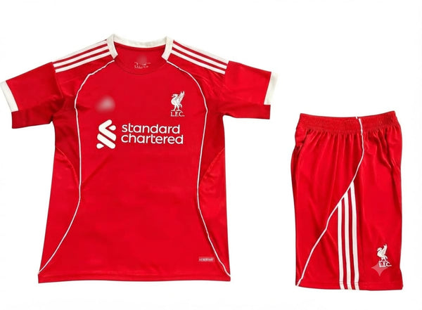 🔴🔴 Liverpool FC Kids Home Kit 25/26 – Mirror Original Quality طقم ليفربول للأطفال موسم 25/26